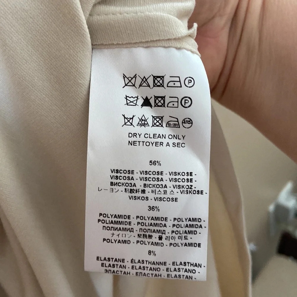 Harris Wharf London - V-neck Ivory Midi Dress - Picture 6 of 10
